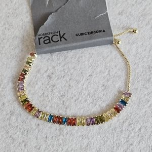 Nordstrom Rack Cubic Zirconia Multi Color adjustable Bracelet